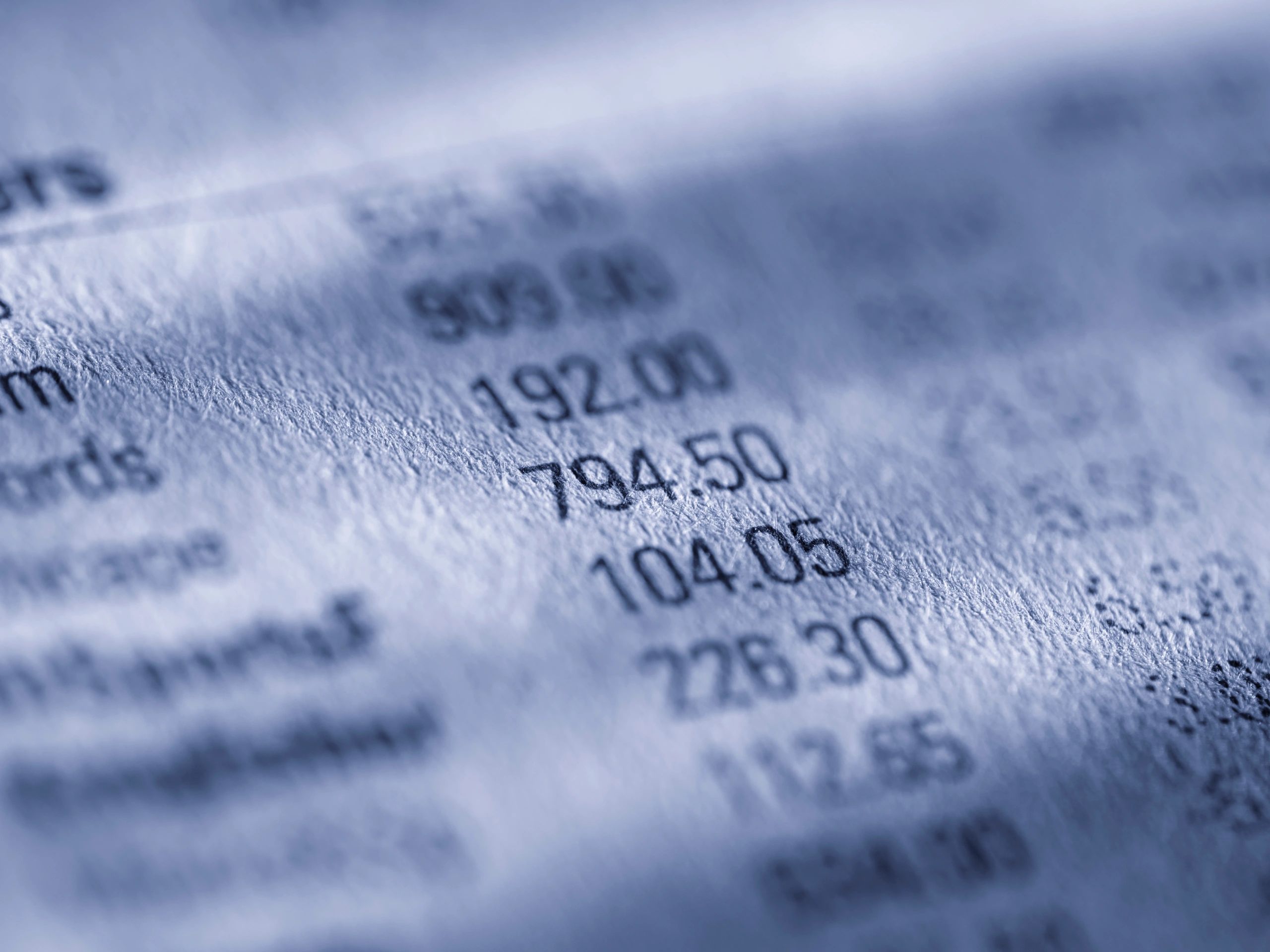 financial data newspaper