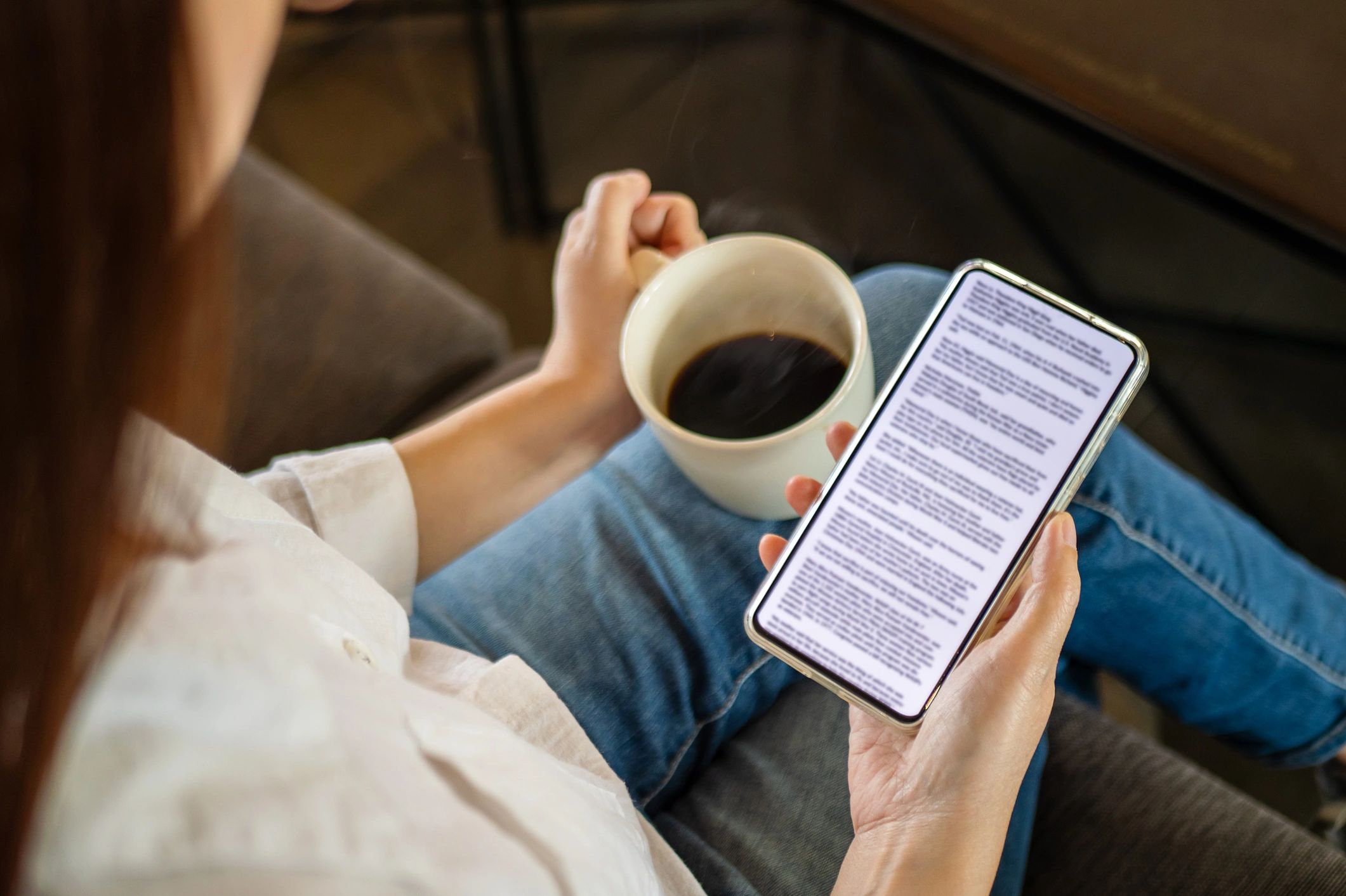 Printed news articles on a table