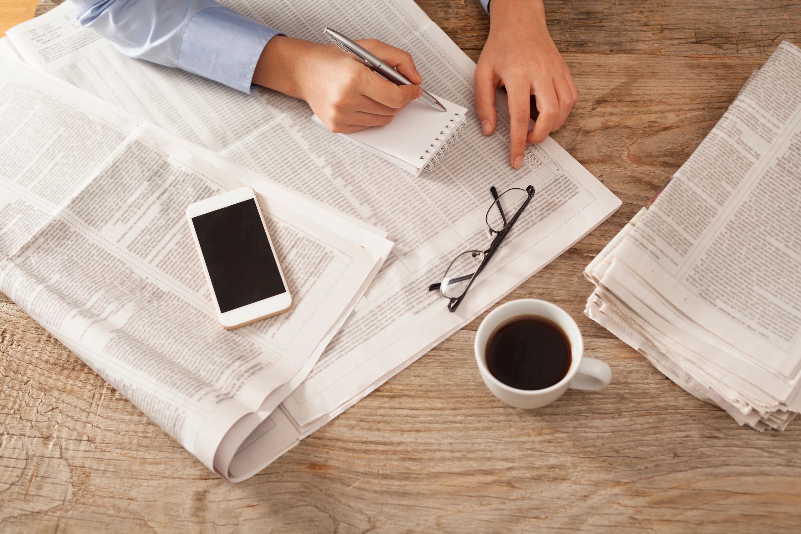 columnist writing editorial newspaper